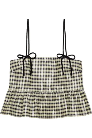 Ganni Kariertes Top