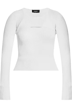 Dsquared2 Geripptes Strickoberteil mit Cut-Out