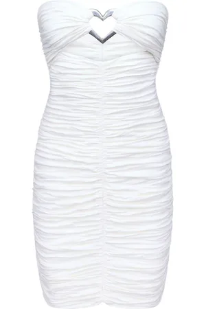 AREA Gerafftes Minikleid mit Herz-Ring