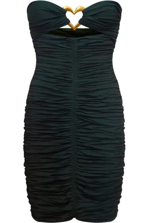 AREA Gerafftes Minikleid mit Herz-Ring