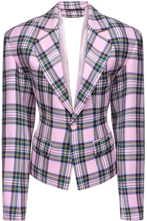 AREA Karierter Blazer mit herzförmigem Cut-Out