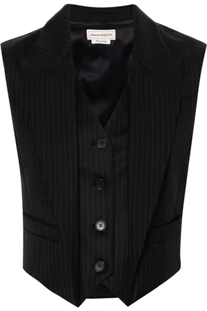 Alexander McQueen Gestreifter Wollpullunder im Layering-Look