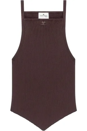 Courrèges Pointy Tanktop aus Rippstrick