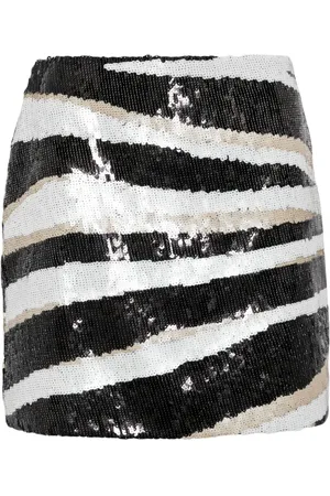 Elie saab Pailletten-Minirock mit Zebra-Print