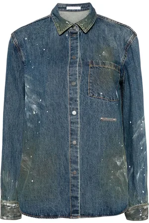 Helmut Lang Jeanshemd mit Farbklecksen