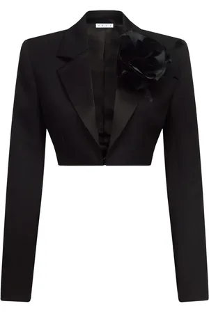 AREA Flower Corsage Cropped-Blazer