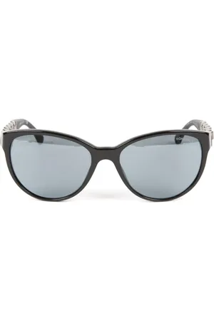 CHANEL 2000s Cat-Eye-Sonnenbrille mit Kette