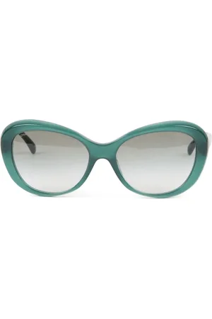 CHANEL 2000s Cat-Eye-Sonnenbrille mit Camellia-Applikation