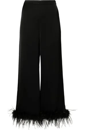 Twin-Set Satinhose mit Federn