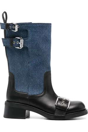 Moschino Stiefeletten mit Logo-Schnalle