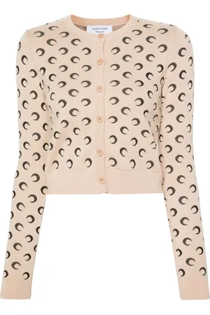 Marine Serre Jacquard-Cardigan mit Sichelmond