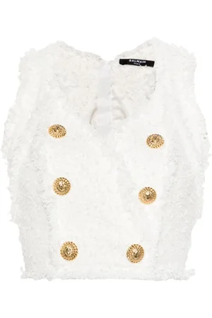 Balmain Oberteil mit geprägten Logo-Knöpfen