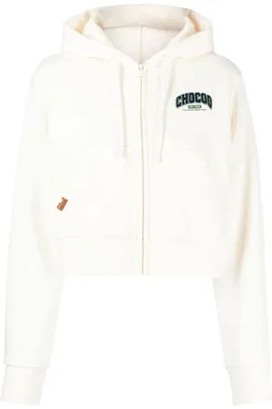 Chocoolate Cropped-Kapuzenjacke mit Logo-Applikation