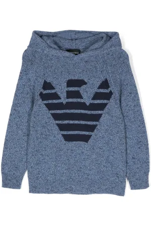 Emporio Armani Hoodie mit Adler-Intarsie
