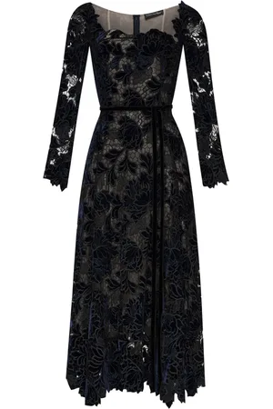Oscar de la Renta Peony Kleid aus Samt mit Guipure-Spitze