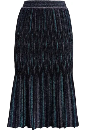 Missoni Ausgestellter Lamé-Midirock mit Rautenmotiv