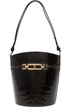 Tom Ford Mittelgroße Beuteltasche mit Kroko-Effekt