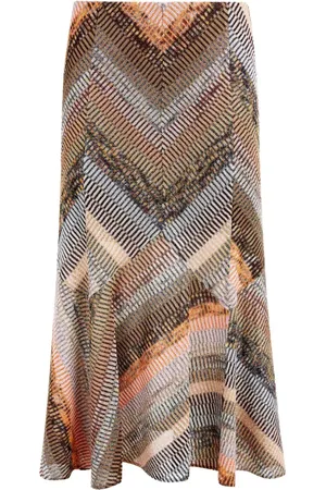 Missoni Ausgestellter Lamé-Midirock mit Patchwork-Optik