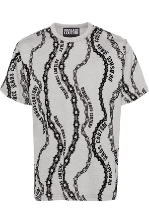 VERSACE T-Shirt mit geflocktem Print