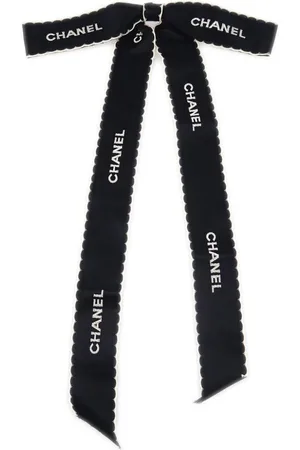 CHANEL 1990-2000s Satin-Brosche mit Logo-Jacquard