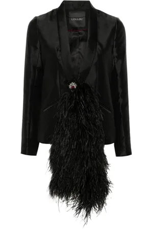 LOULOU Blazer mit Federschärpe
