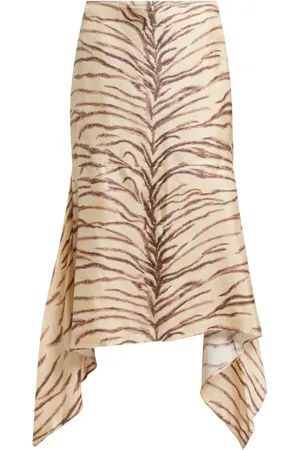 Stella McCartney Midirock mit Tiger-Print