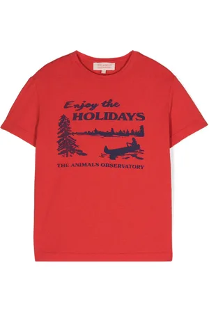 The Animals Observatory T-Shirt mit Holidays Rooster-Print