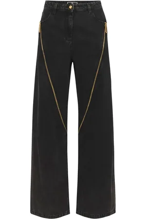 Elisabetta Franchi Weite Jeans mit Reißverschlüssen