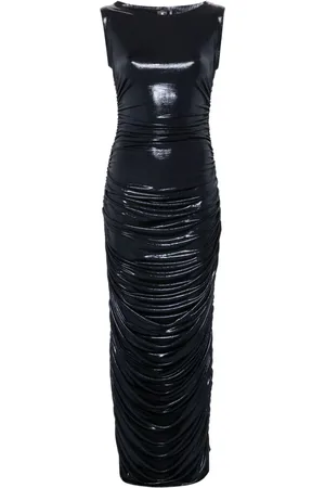 Norma Kamali Gerafftes Maxikleid
