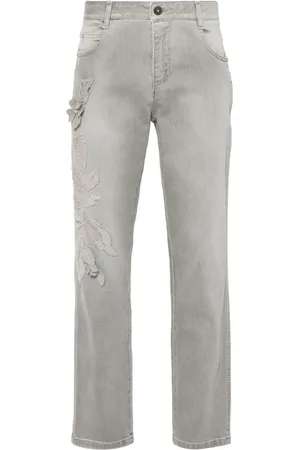 ERMANNO SCERVINO Handbestickte Jeans mit geradem Bein