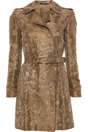 Gucci 2000s Mantel mit blumiger Stickerei