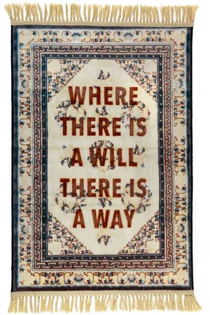 SELETTI Teppich mit eingebranntem Slogan-Print (120cm x 80cm)