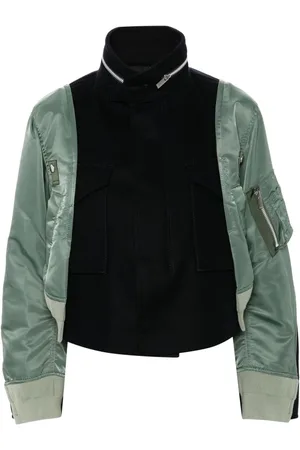 SACAI Cropped-Jacke mit Kontrasteinsätzen