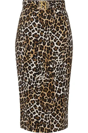 Elisabetta Franchi Animalier Midirock aus Krepp