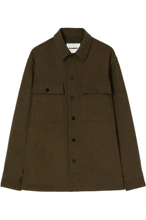 Jil Sander Flanellhemd mit tiefen Schultern