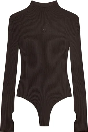 Courrèges Body mit Logo-Stickerei