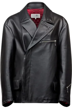 Maison Margiela Lederjacke mit Reißverschlussdetail
