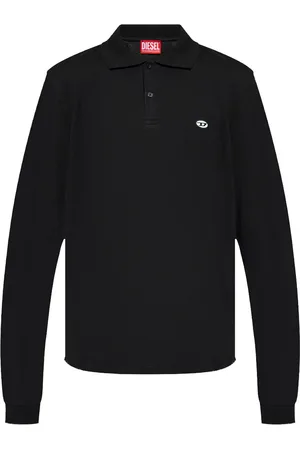 Diesel Langärmeliges Poloshirt mit Logo-Applikation