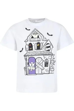 Stella McCartney T-Shirt aus Bio-Baumwolle mit Geister-Print