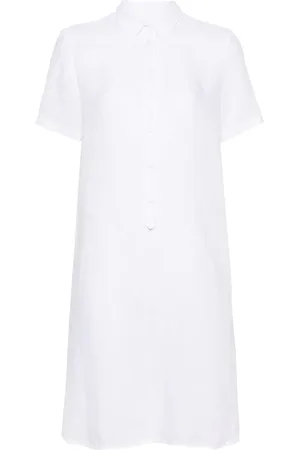 120% Lino Hemdkleid mit kurzen Ärmeln