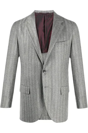 Kiton Pinstripe print blazer