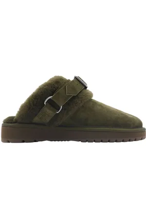 Burberry Chubby Mules aus Kalbswildleder
