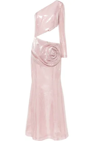 JEAN-LOUIS SABAJI Florales Kleid mit Pailletten