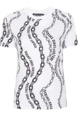 VERSACE T-Shirt mit Logo-Ketten-Print