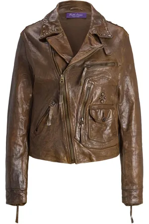 Ralph Lauren Andrea Lederjacke im Distressed-Look
