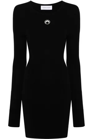 Marine Serre Minikleid mit Logo-Stickerei