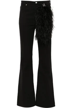 LOULOU Jeans mit Federdetail