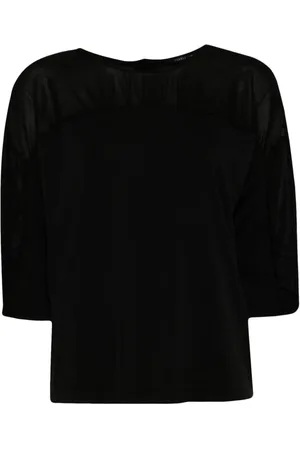 TRANSIT Geraffte Bluse mit Dreiviertelärmeln