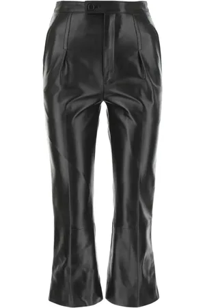 Saint Laurent Lederhose mit Bundfalten