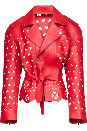 AREA Lederjacke mit Laser-Cut-Herz